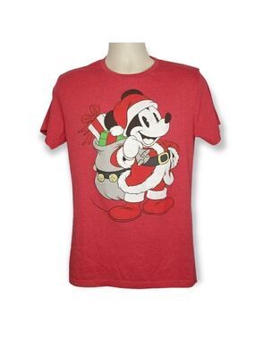 Disney Santa Mickey Mouse Christmas‎ Holiday Graphic T-Shirt M 38/40